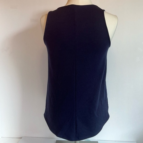 Banana Republic Navy Blue Suede like Dressy Tank Top Women’s XS - Picture 4 of 6